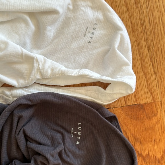 SOLD!!!! Lunya Women's White AND Grey Cotton Pajama Romper/Jumpsuit, S - Picture 2 of 4